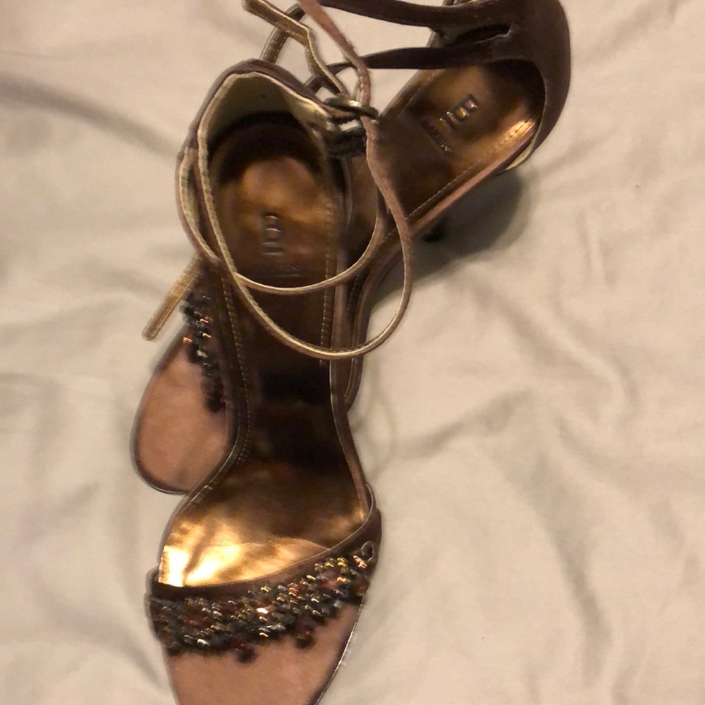 Baker Dk brown ankle strap heels. EUC